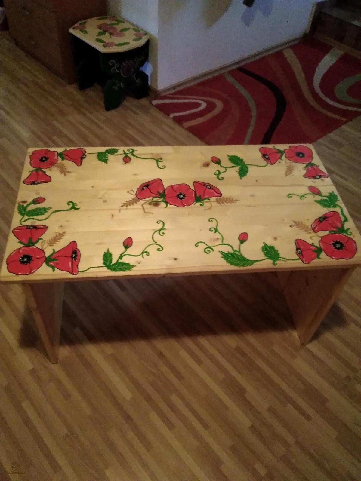 Masă lemn pictată 